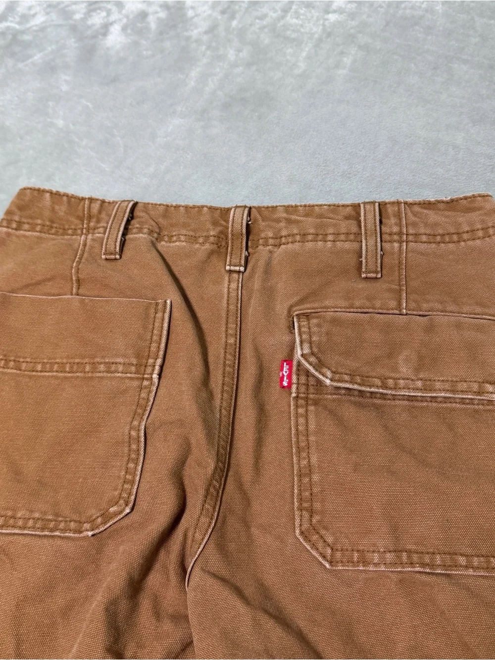 Levi's Premium Utility Chore Pants Loose Tapered Toffee Brown Men's 28 ACTUAL 30